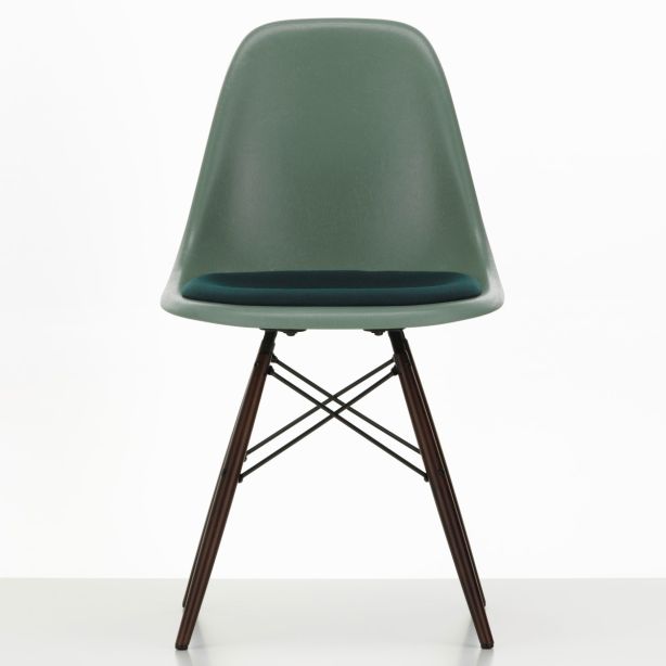 Eames Fiberglass Side Chair DSW, gepolstert